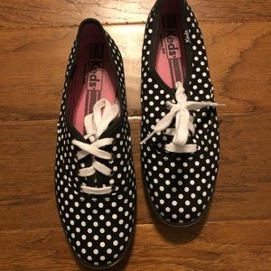 Black and white keds, women 8.5